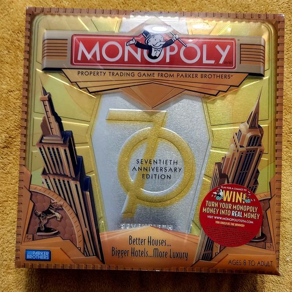 Monopoly 70th Anniversary Edition Board Game in a Tin - Picture 1 of 5